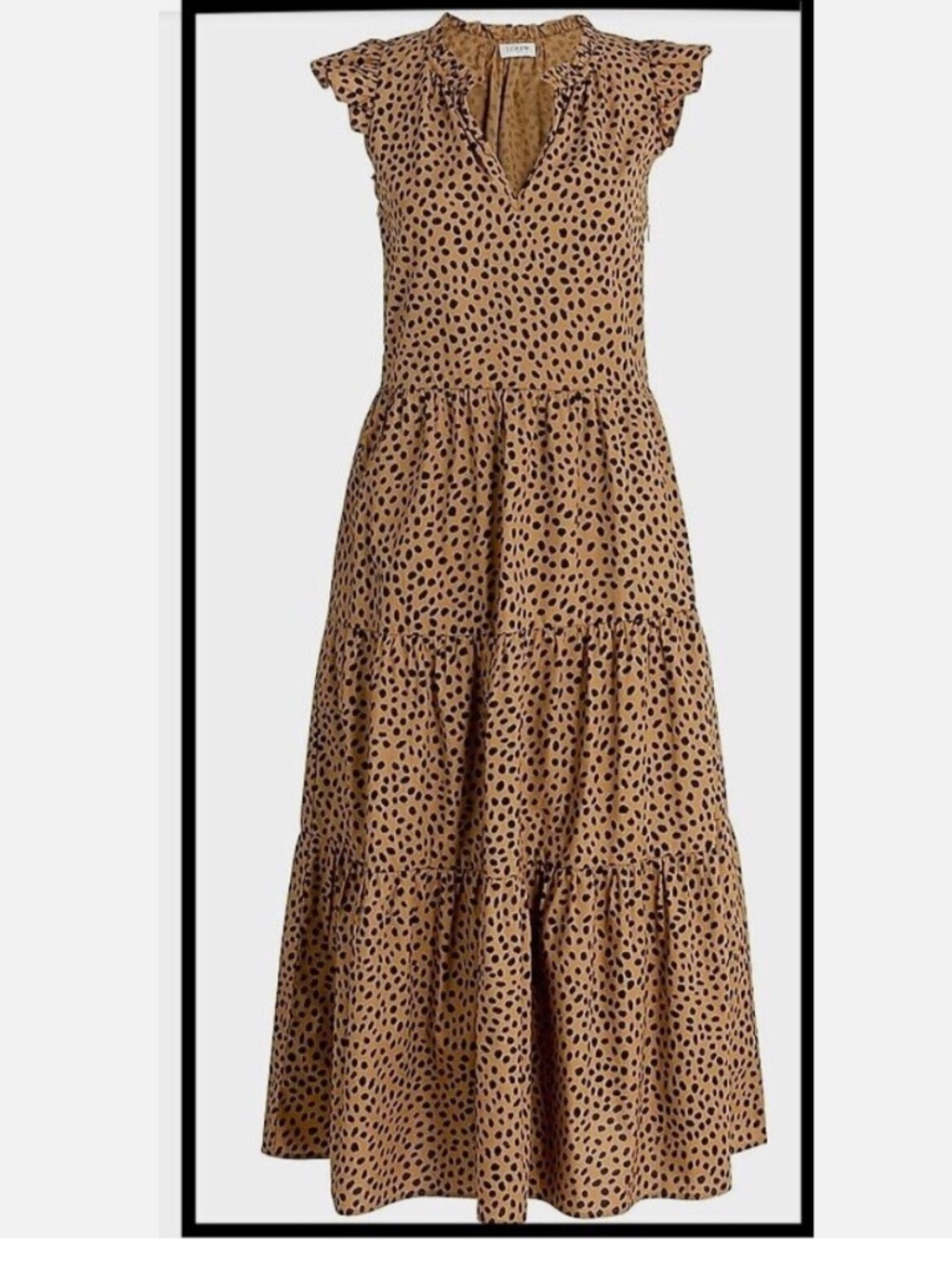 J. Crew Factory Tan Leopard-Print Midi Dress